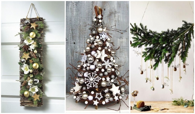 Csodaszép karácsonyi dekorációk, amiknek egyszerű ág az alapja