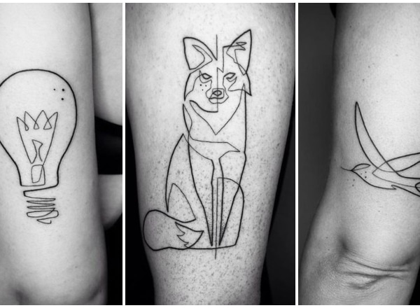 Vonalgrafikás tetoválások a minimalizmus szerelmeseinek