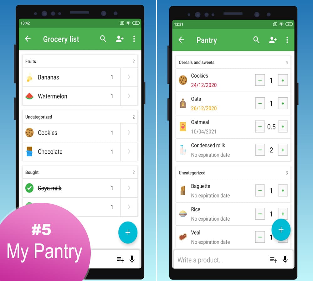 My Pantry élelmiszer rendszerező app