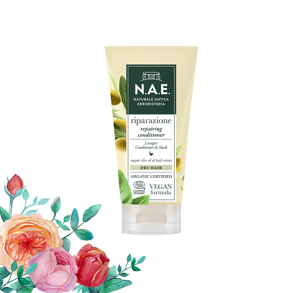 N. A. E. Hajpakolás és Hajbalzsam bio olíva és bazsalikom kivonattal