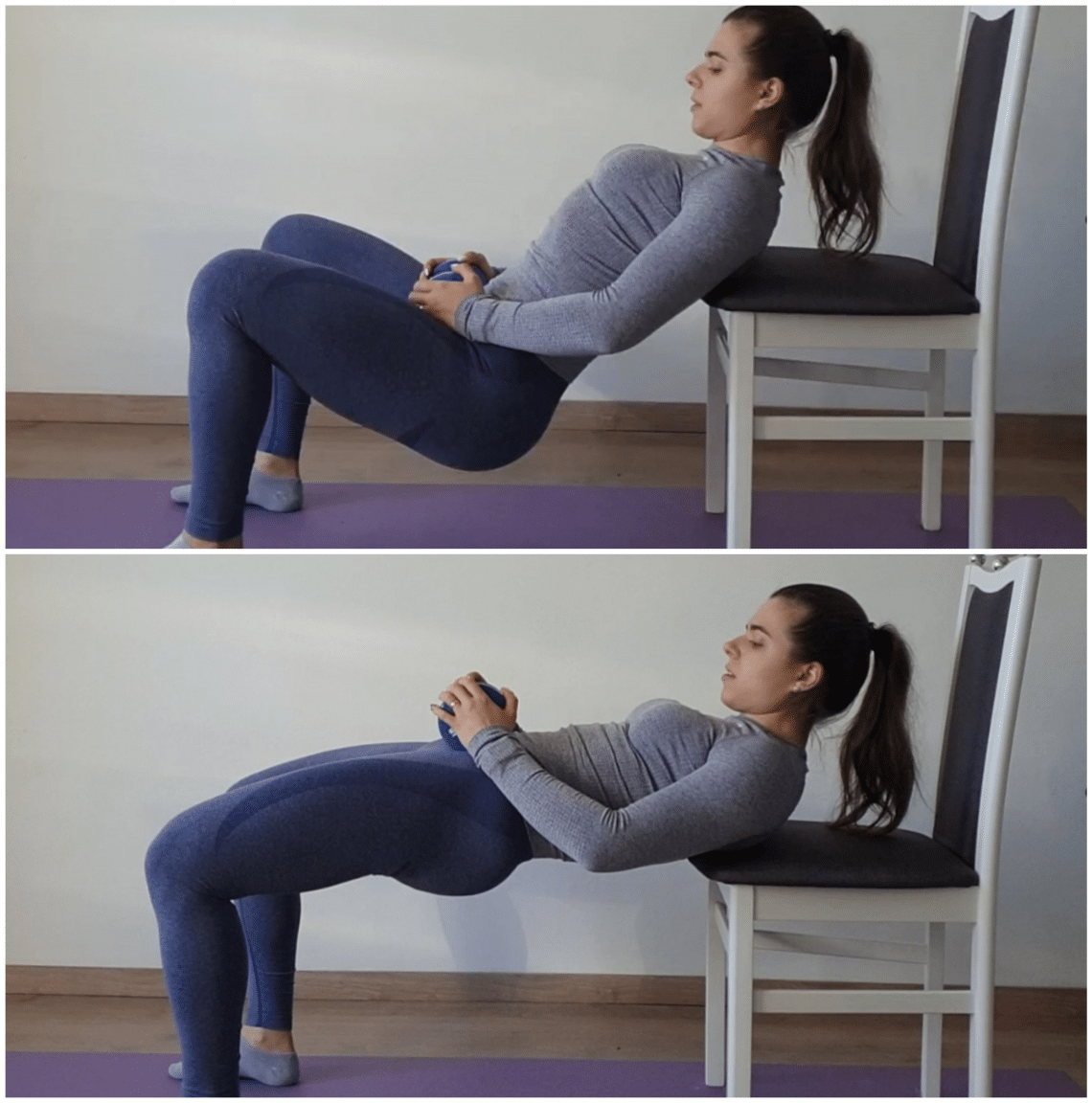 Csípőemelés széken kézisúlyzóval