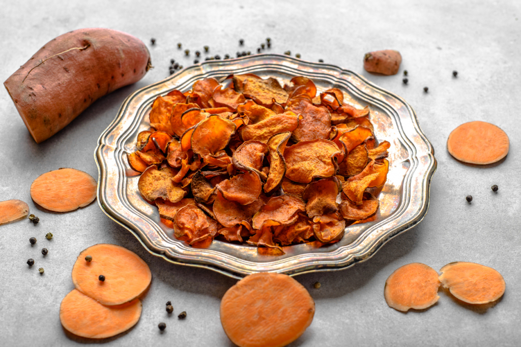 Édesburgonya chips recept