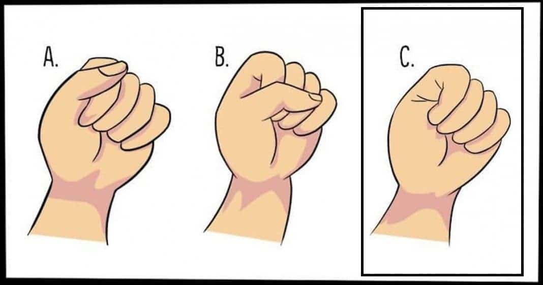 Ha a C.) ábrának megfelelően szorítod ökölbe a kezed