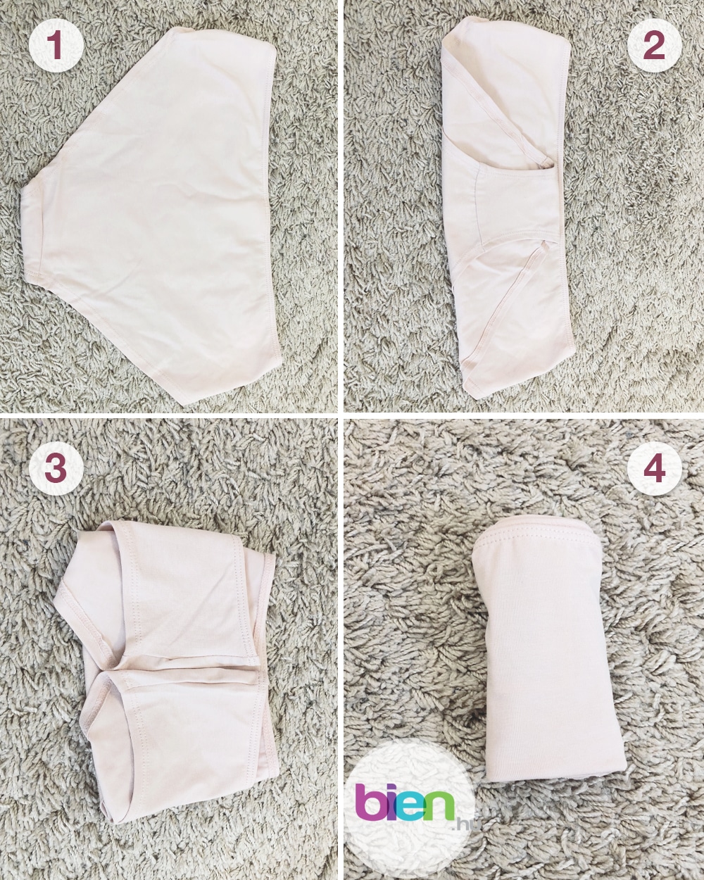 Alsóneműk hajtogatása Marie Kondo módszerével