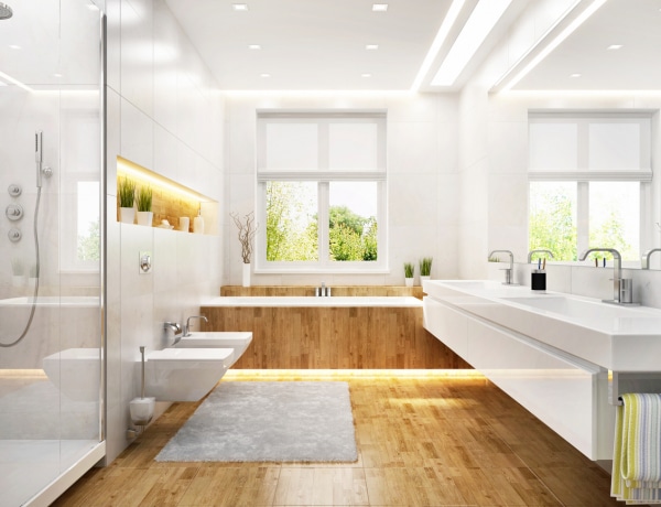 Letisztult és modern: faborítás a fürdőszobákban – Padlón és falon is!