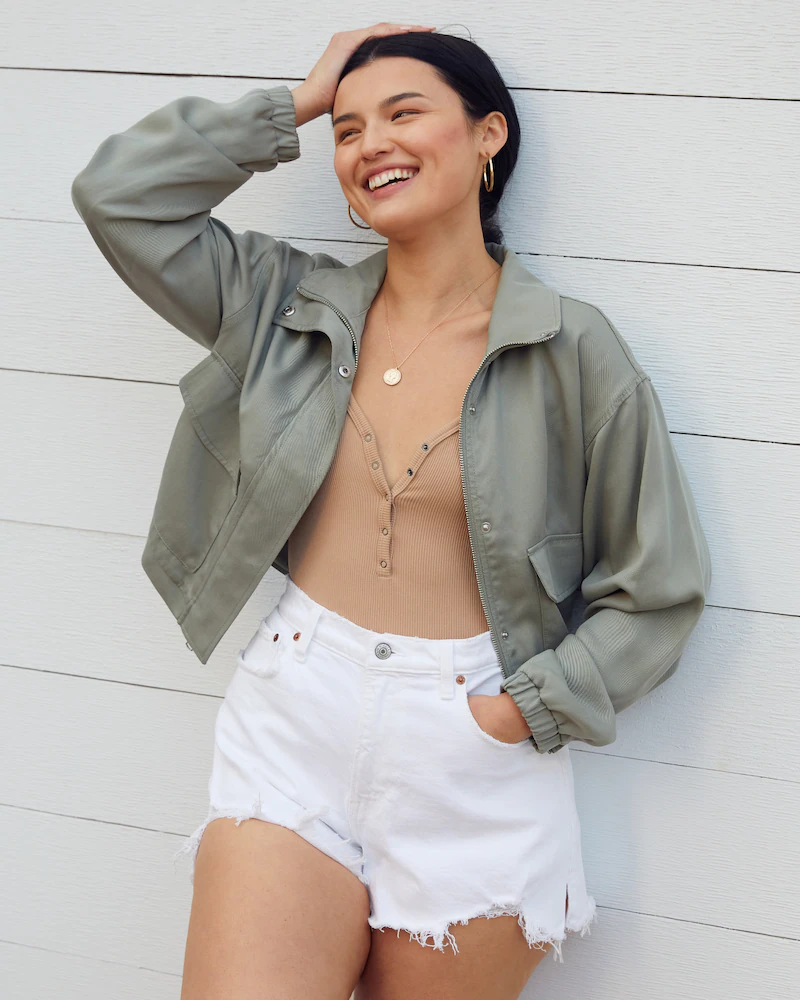 Olíva zöld kiskabát