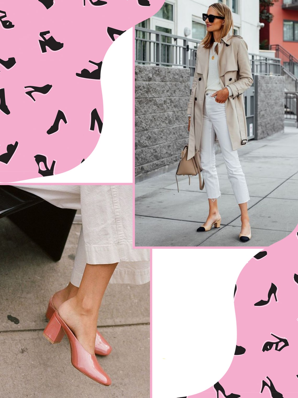 Vastag, középmagas sarkú cipők