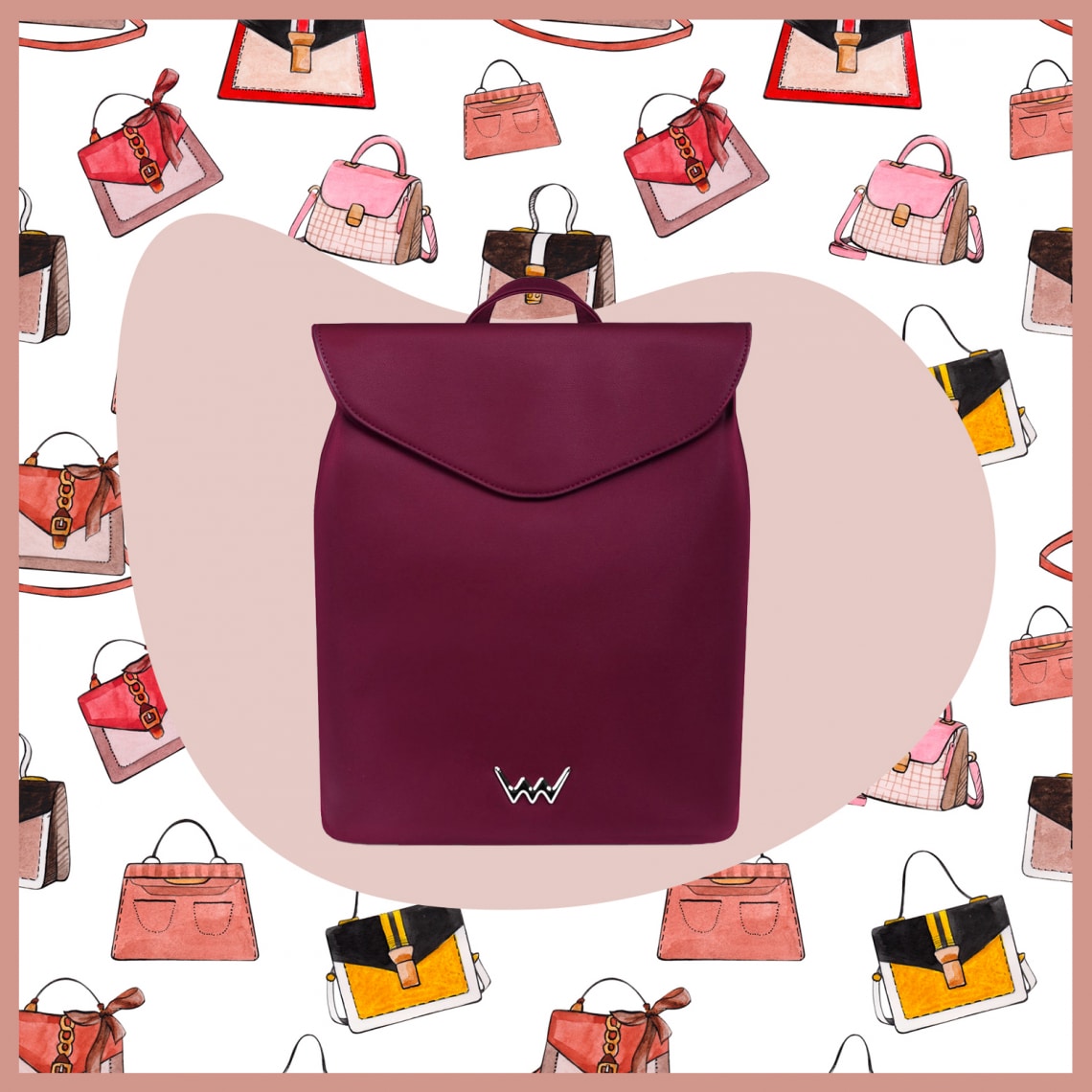 Stílusos bordó hátizsák