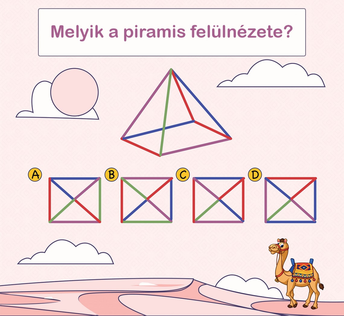 Napi fejtörő: Melyik a piramis felülnézete?