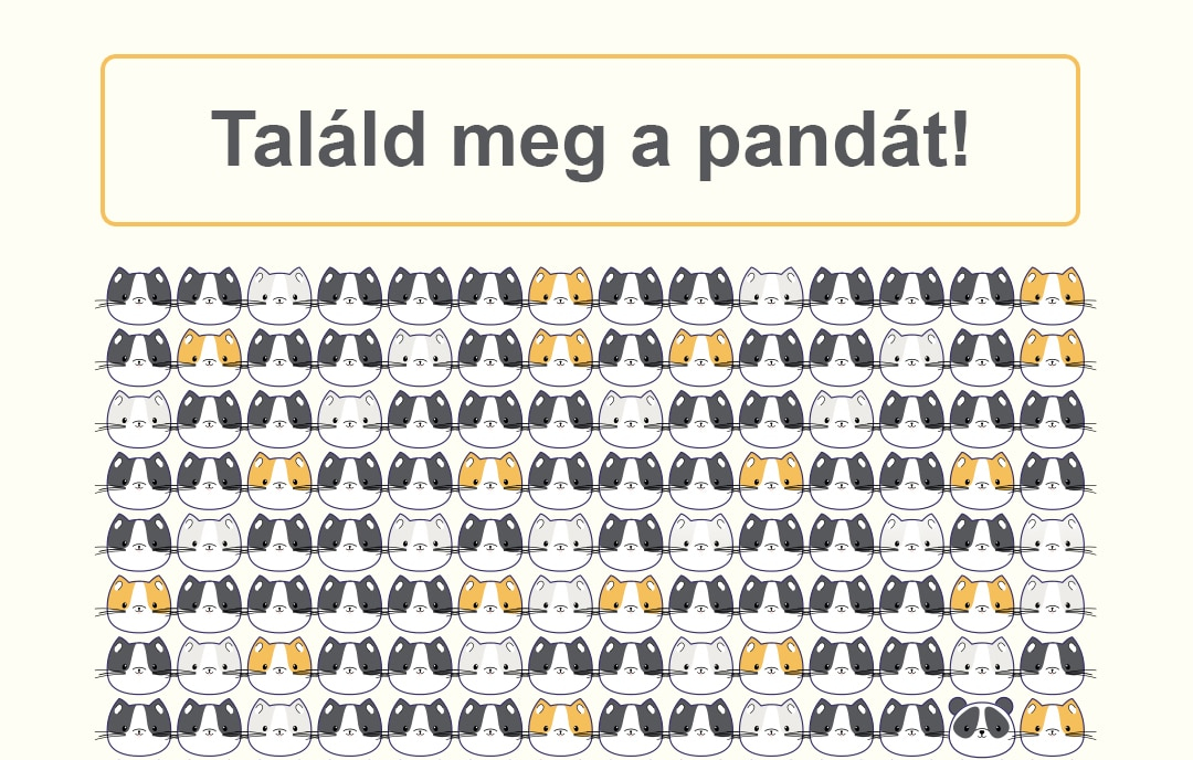 Találd meg a képen elrejtett pandát!