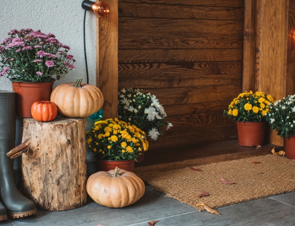 Tökös teraszok: 7 szemet gyönyörködtető őszi kültéri dekoráció