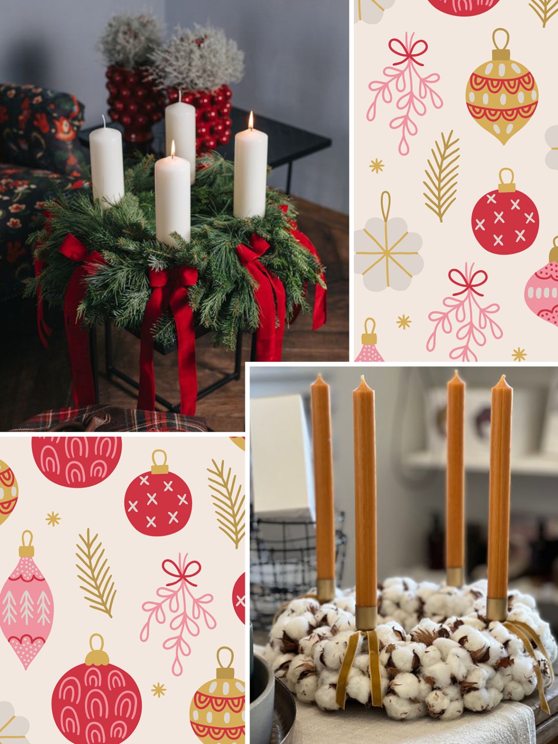 Adventi koszorú bársonnyal