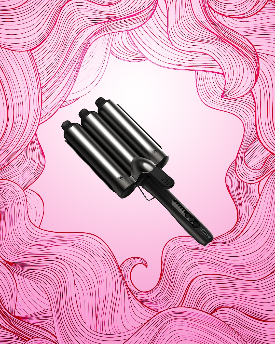 Revamp WV-2500 Progloss Jumbo Waver Tripla hengeres kerámia hajgöndörítő