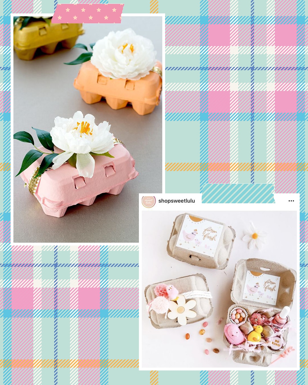 Húsvéti ajándékdoboz tojástartóból