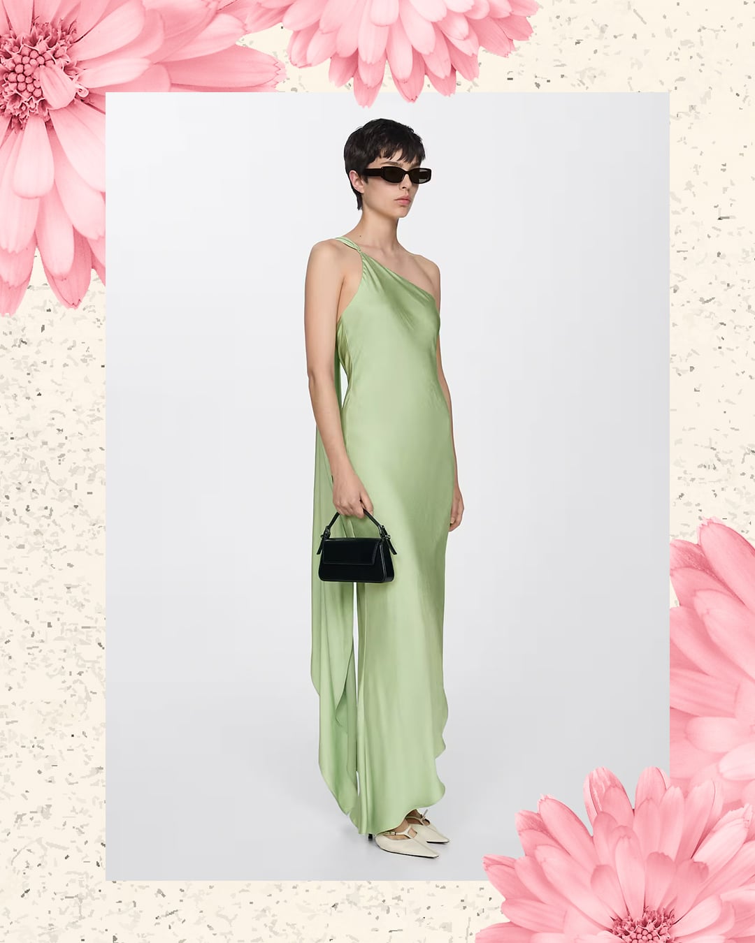 Aszimmetrikus szatén ruha