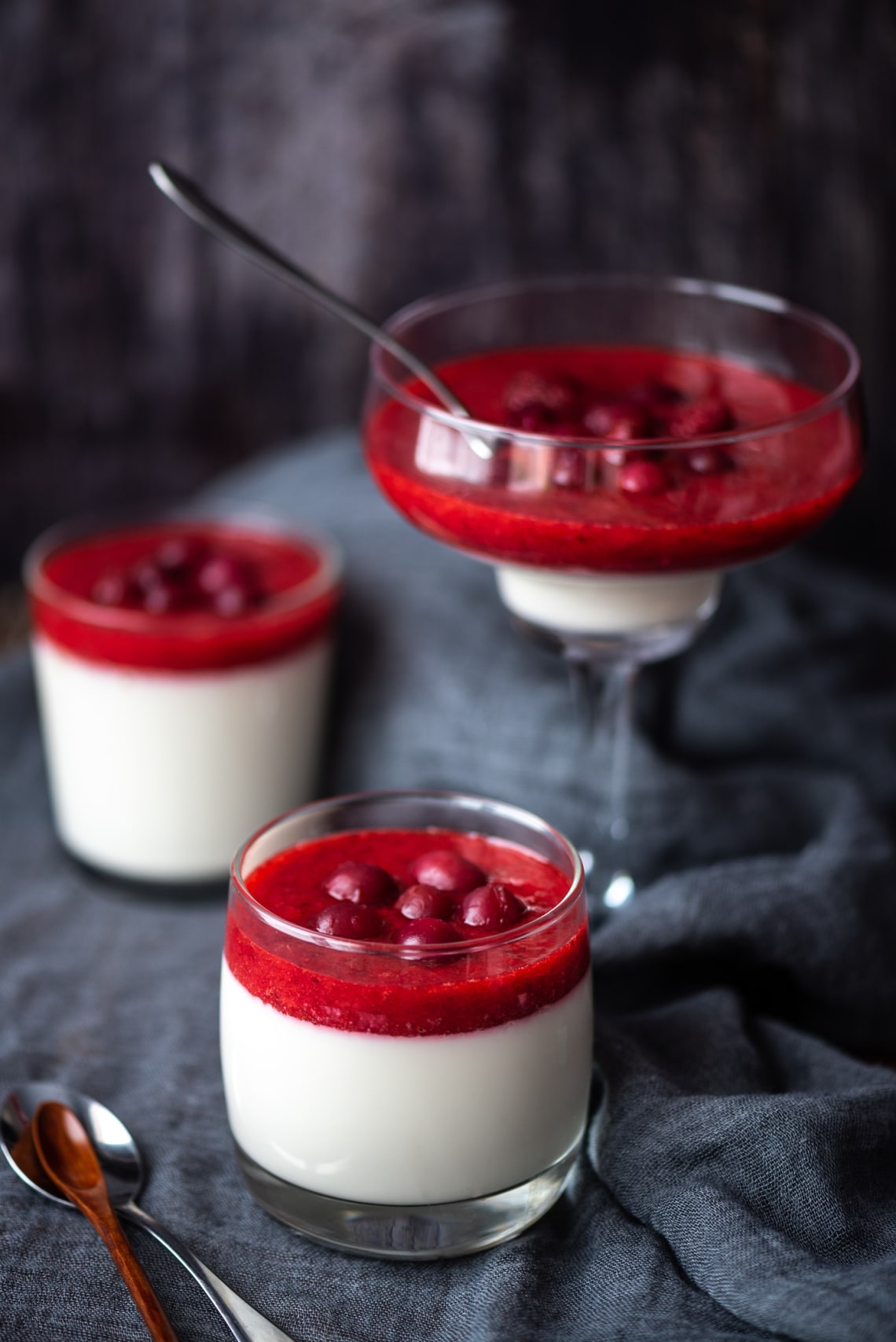Ribizlis panna cotta pohárkrém