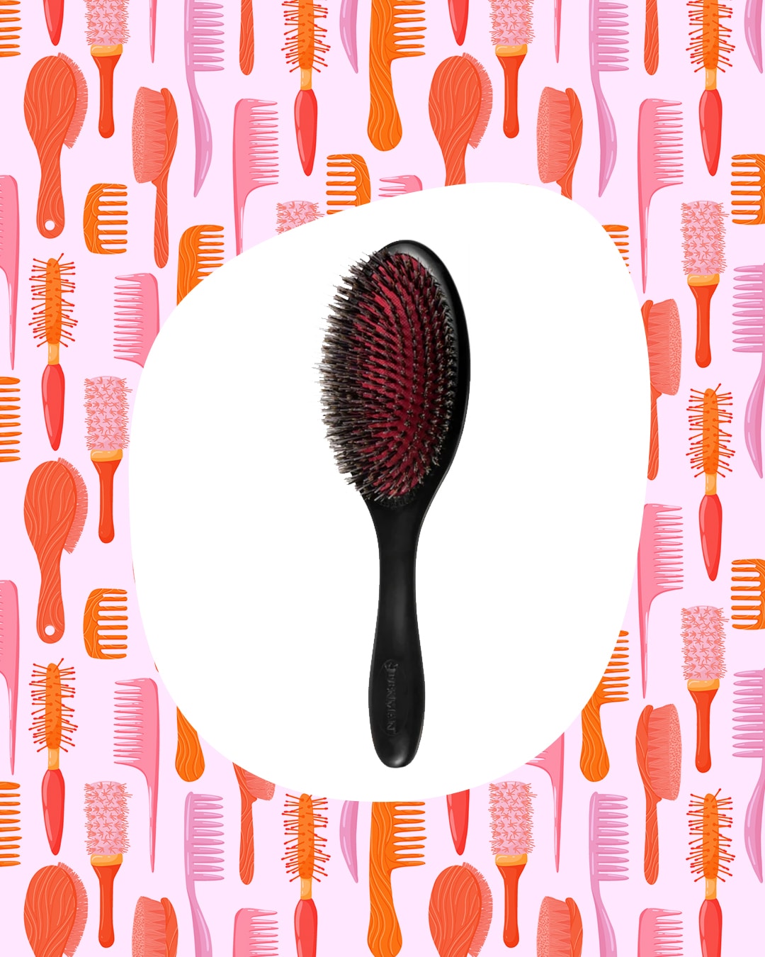 Denman D81M Style & Shine Brush in Boar Bristles Black