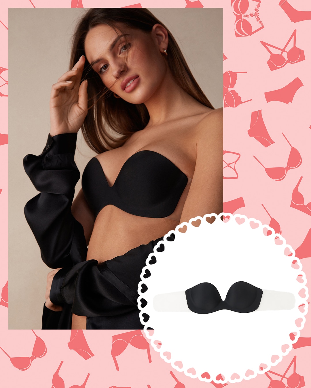 Intimissimi öntapadós, átlátszó hátú, pánt nélküli melltartó