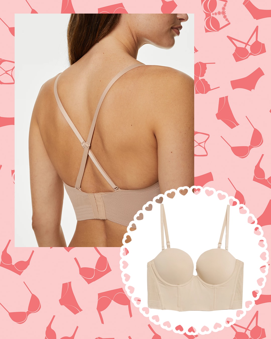 Body Define Low Back Wired Push Up Bra A-E