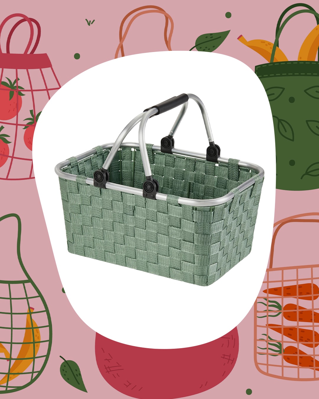 Rattan és műanyag bevásárlókosár