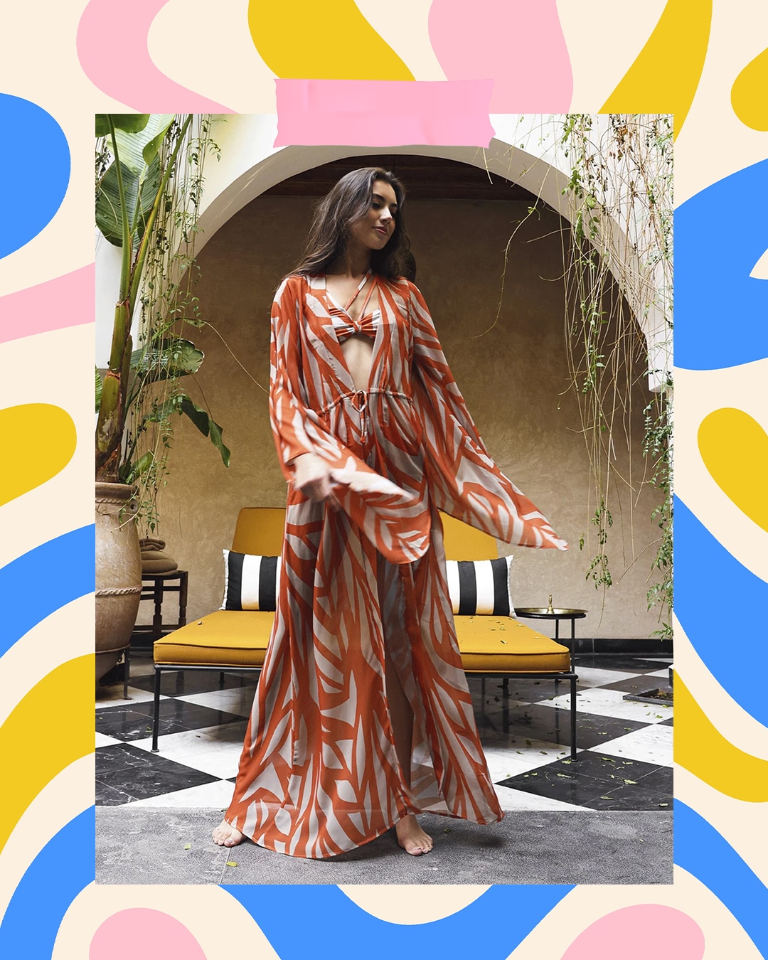 Diarrablu Sirene Kimono Bela Orange