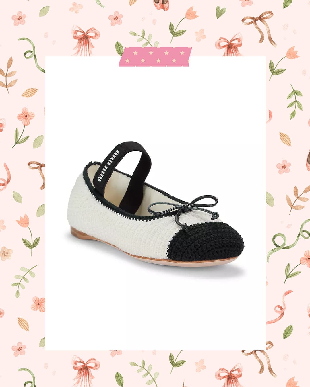 Miu Miu Cotton Crochet Ballet Flats