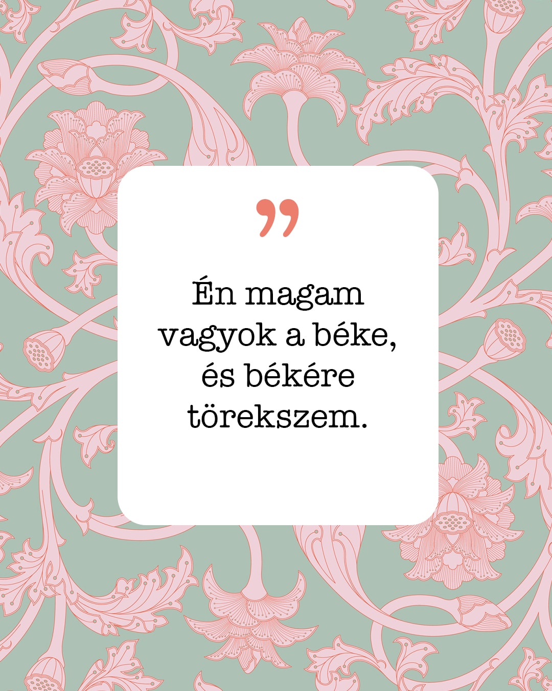 „Én magam vagyok a béke, és békére törekszem”