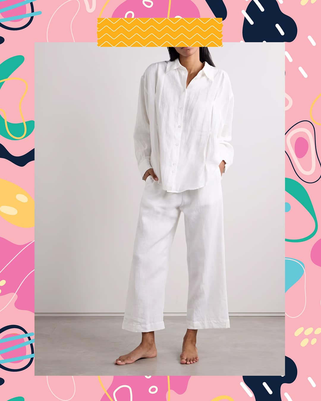 Deiji Studios Tack Linen Pajama Set
