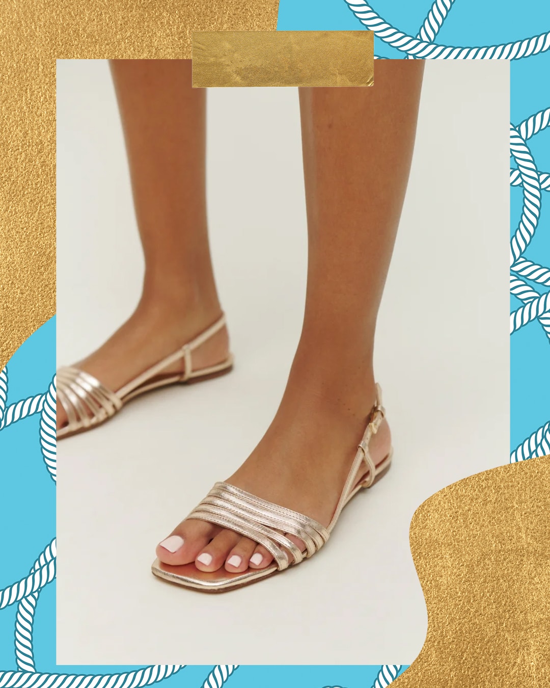 Reformation Millie Lattice Flat Sandal
