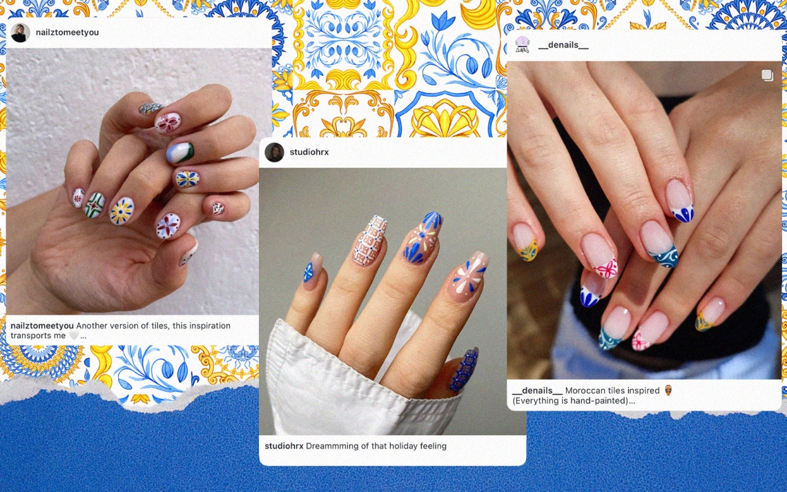 Tiles Nails: ez a nyári körömtrend a mediterrán csempék szépségét idézi meg