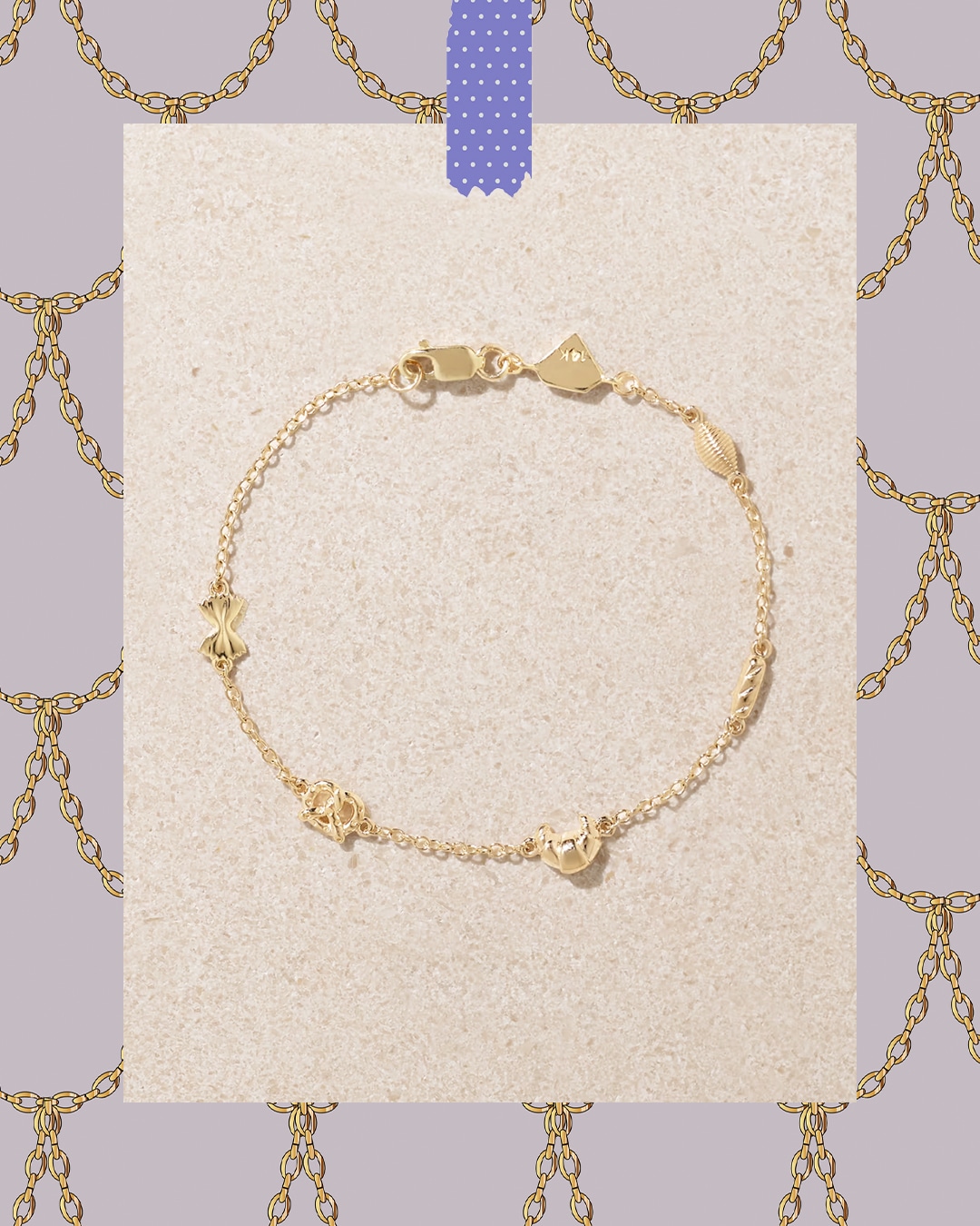 Alison Lou Carbs By The Yard 14-Karat Gold Bracelet