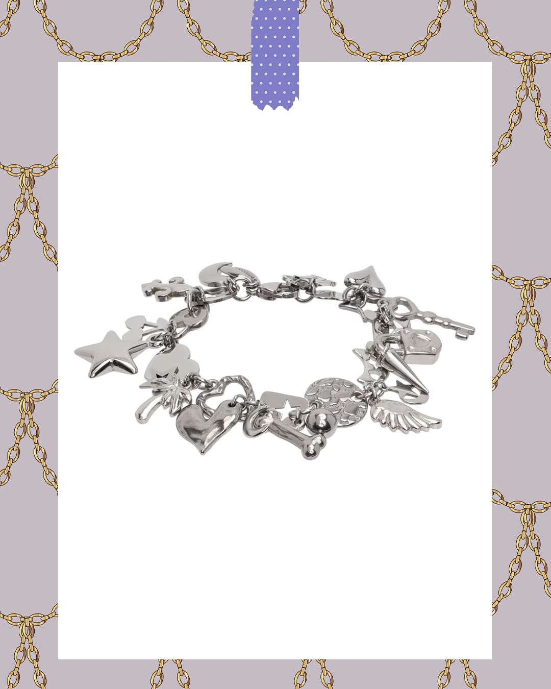 Marland Backus Chrome Charm Bracelet