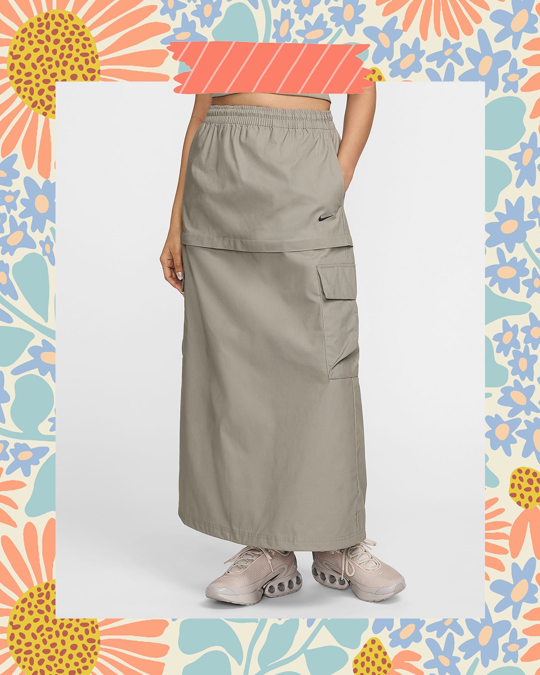 Nike Essential Mid-Rise Woven Cargo Midi Skirt