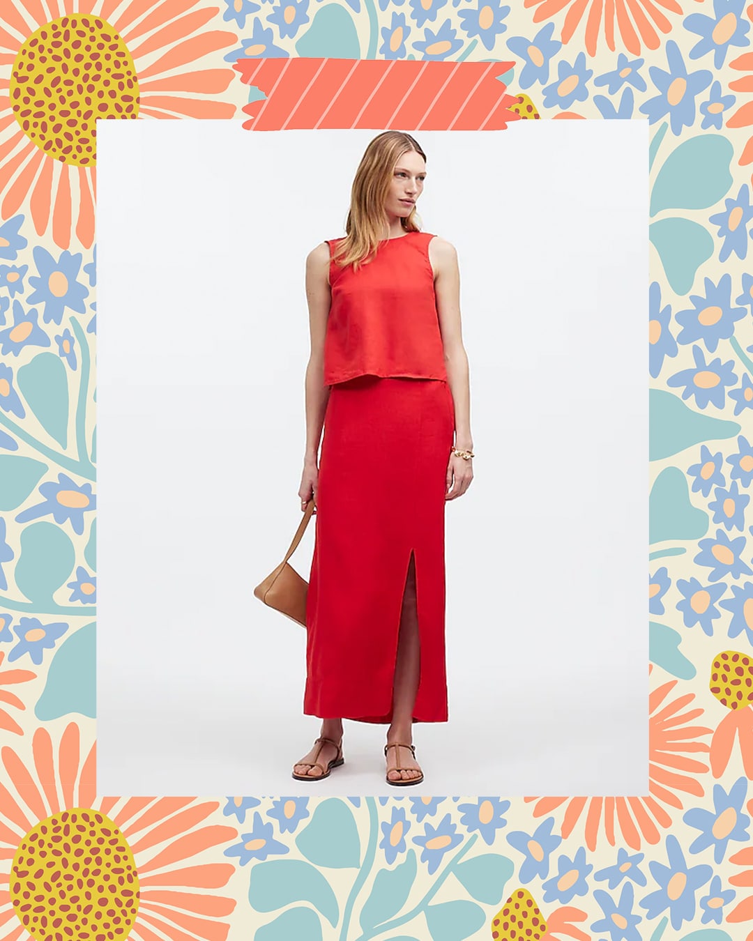 Madewell Linen Column Maxi Skirt