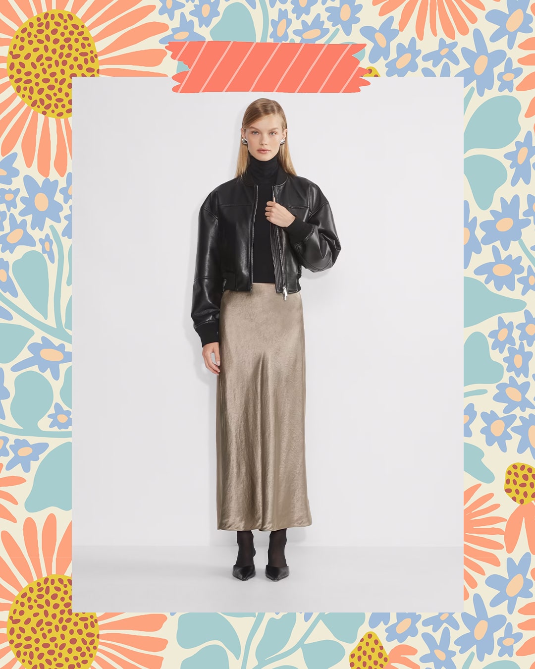 Aritzia Slip Satin Maxi Skirt