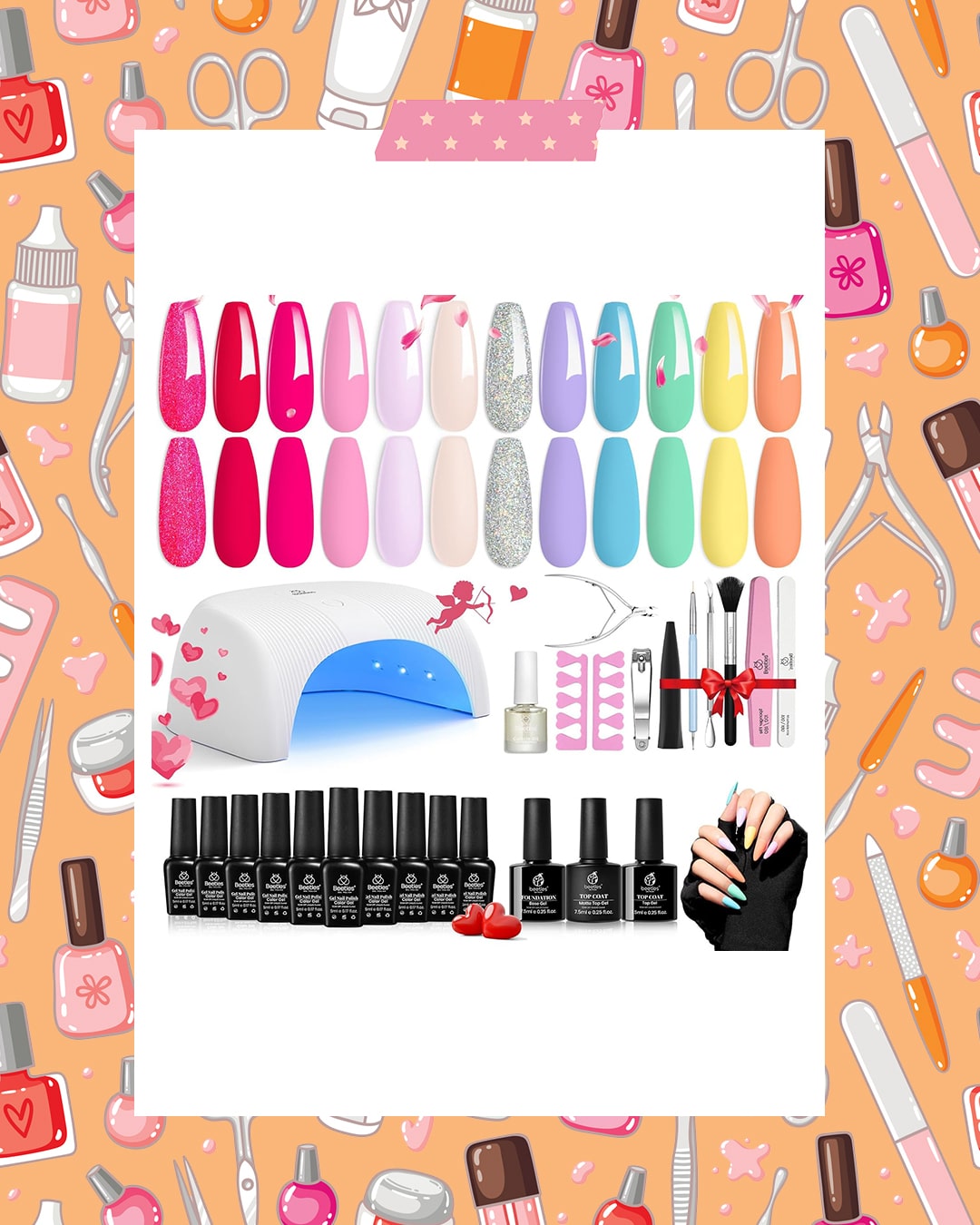 Beetles 28 Pcs Gel Nail Polish Kit with UV Light