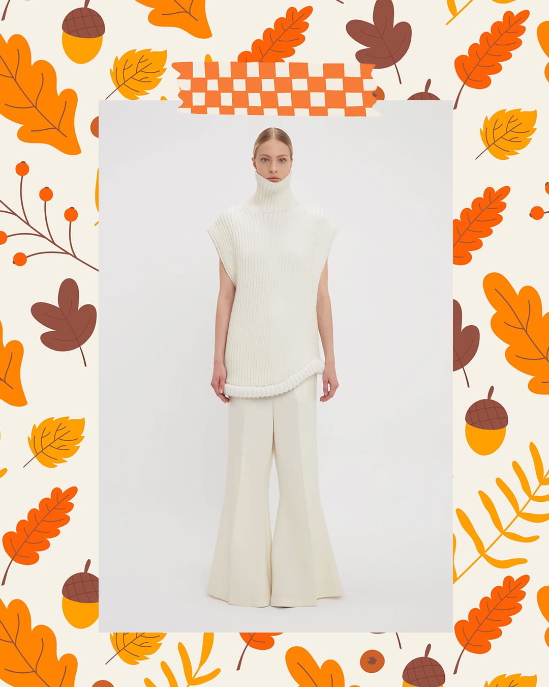 Magas nyakú, rövid ujjú pulóver