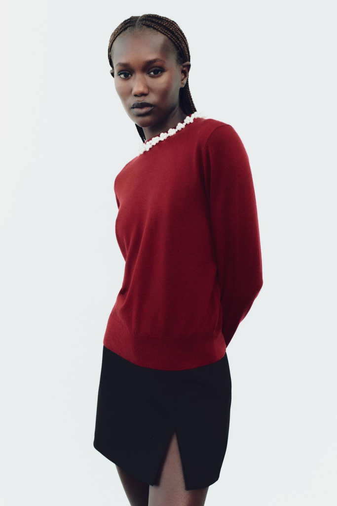 Bordó kötöt pulóver