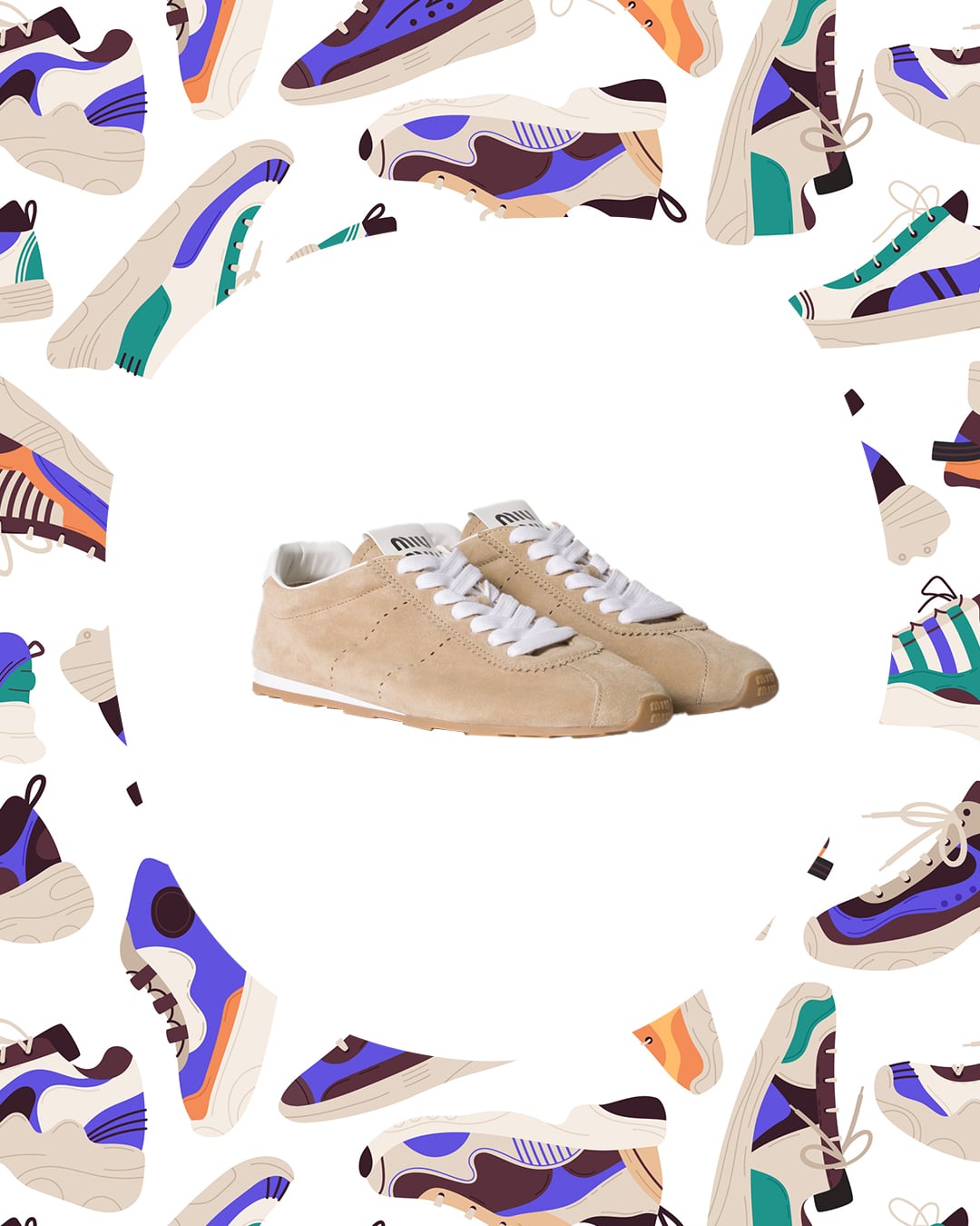 Miu Miu Plume suede sneakers