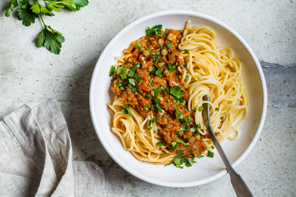 Vegan bolognese pasta recipe