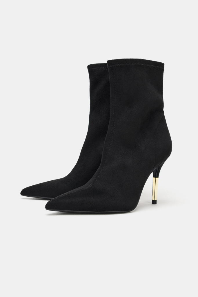 ZARA Fémes sarkú bokacsizma