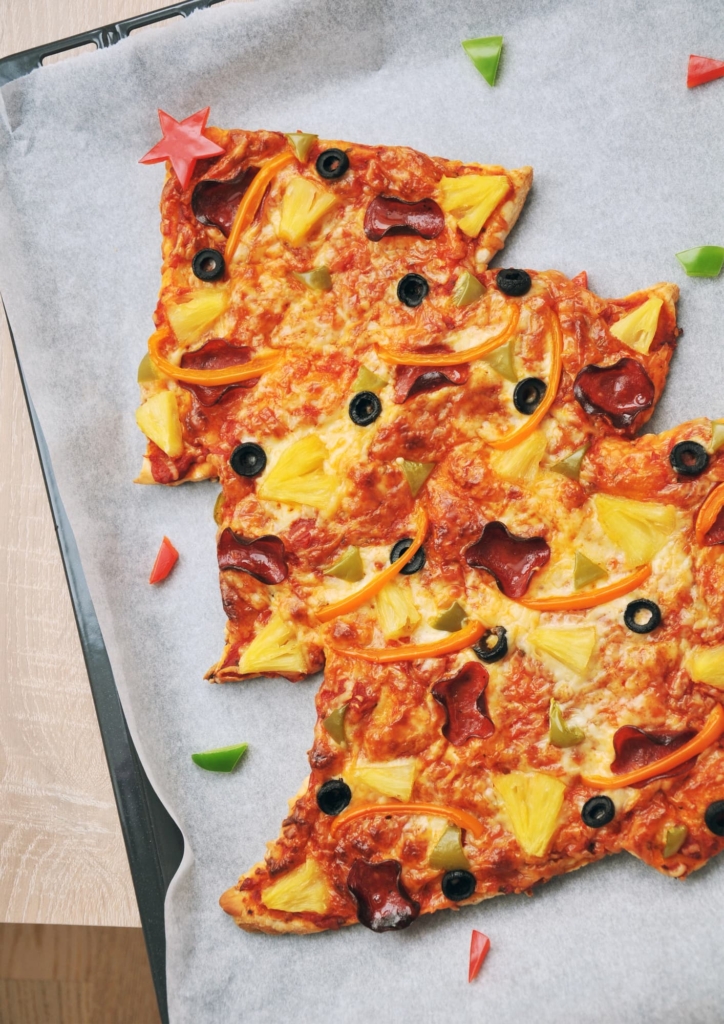 Karácsonyfa alakú pizza