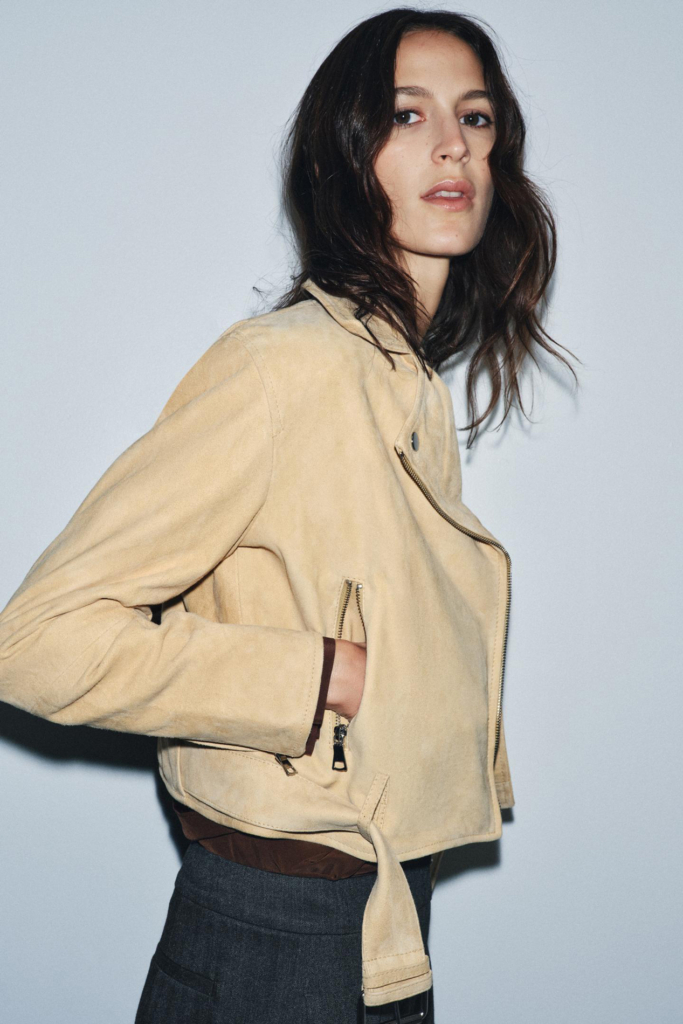 ZARA 100% VELÚRBŐR DZSEKI ZW COLLECTION LIMITED EDITION