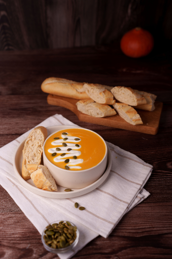 Tökmag krémleves bagettel