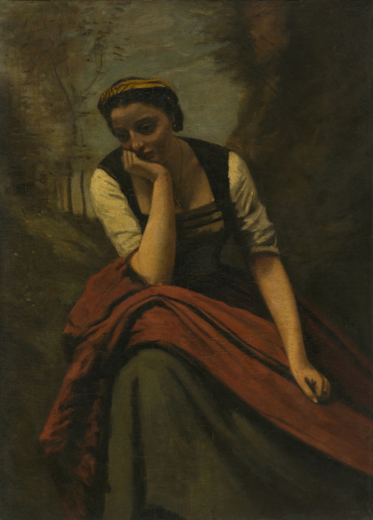 Dipinto di una donna stressata