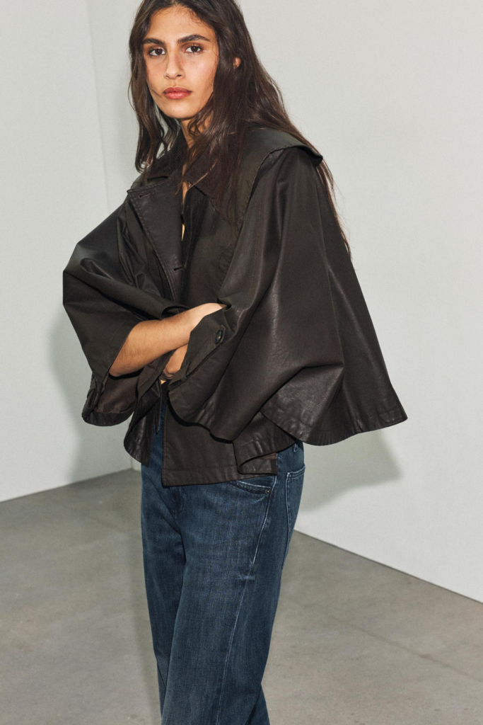 ZARA Cappotto cerato con collo staccabile