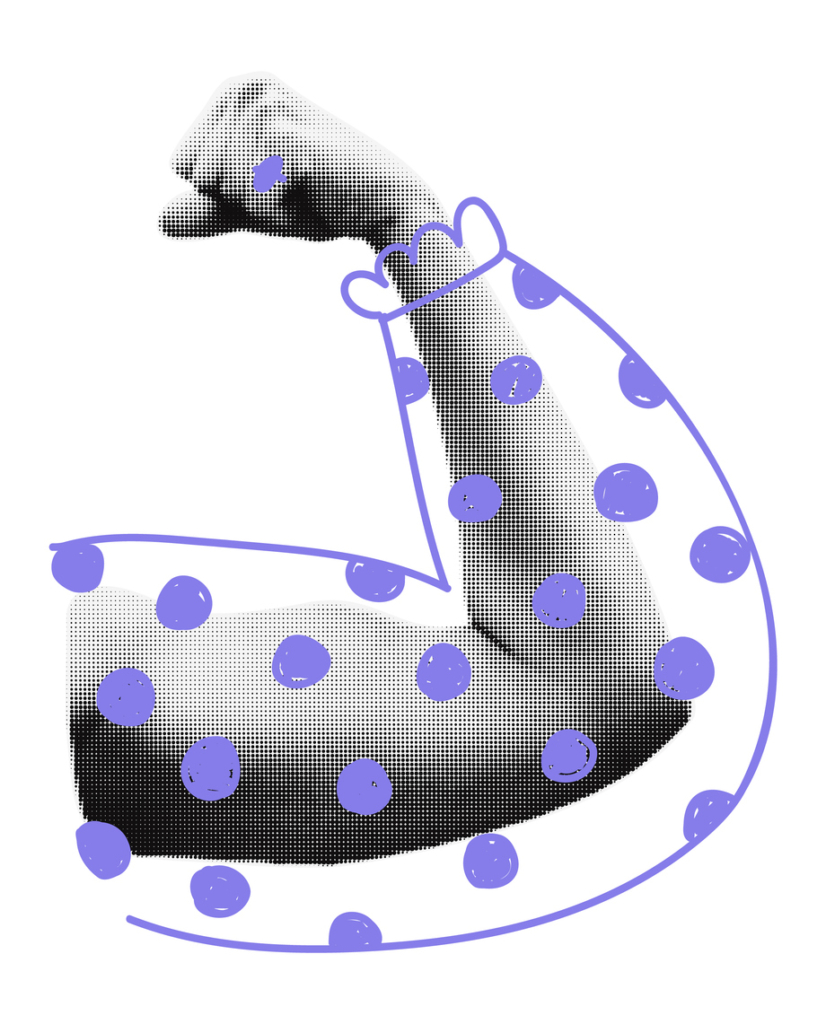 Rajzolt női kar, ami a nők erejét mutatja be