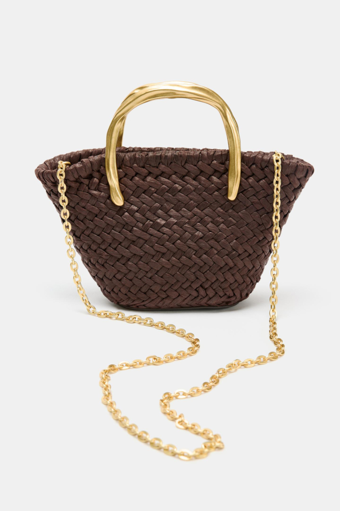 ZARA mini kosártáska fém fogantyúval
