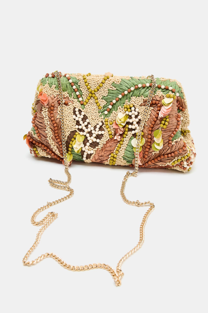 ZARA Gyöngyös mintás pouch táska