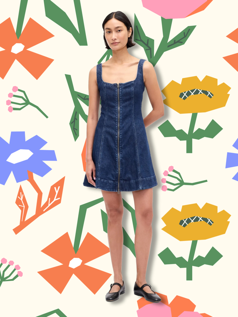 Mini abito di jeans con zip GAP